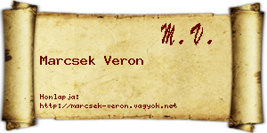 Marcsek Veron névjegykártya